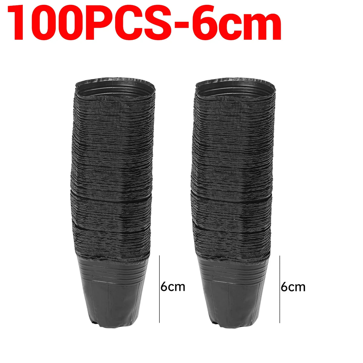 100/50PCS Thickened Seedling Bag with Holes Plastic Flowerpot Flower Plant Breathable Container Garden Vegetable Planting Pots Quake 100PCS-6cm