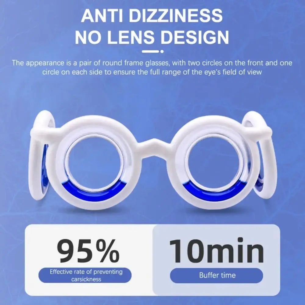 Portable Anti-Motion Sickness Eyeglass Carsickness Airsickness Natural Nausea Relief Glasses No Lens Anti-Nausea Quake