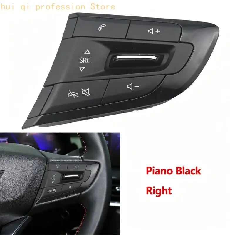 Steering Wheel Interior Button Panel, Black ABS Button Assembly for Worn Button Repair and Everyday Trim Service H8WE Quake
