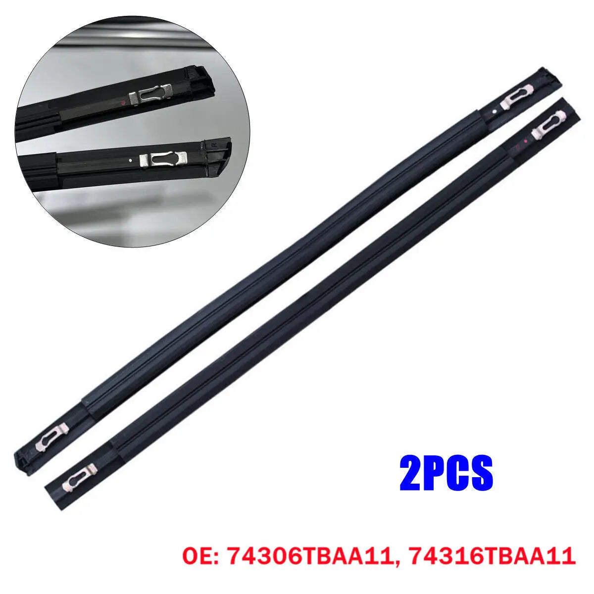 74306TBAA11 74316TBAA11 For Honda Civic 4-Door 2016-2021 Car Roof Drip Finish Molding Rubber Seal Strips Trim With Metal Clip Quake
