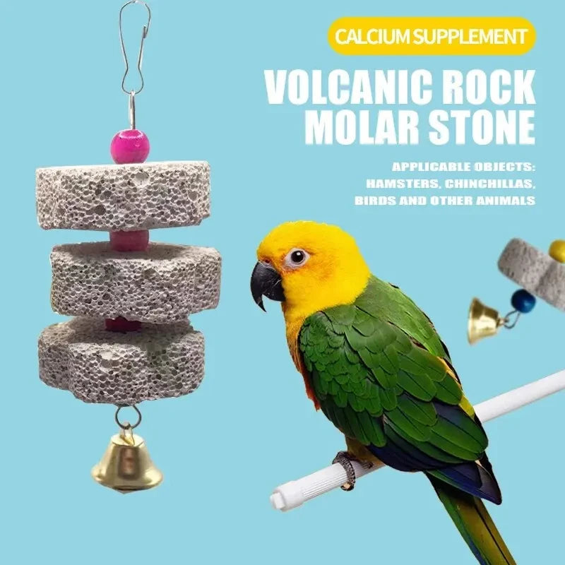 Parrot Molar String, Volcanic Rock Molar Stone, Hamster, Chinchillas, Birds Mineral Supplement, Pet Products Quake