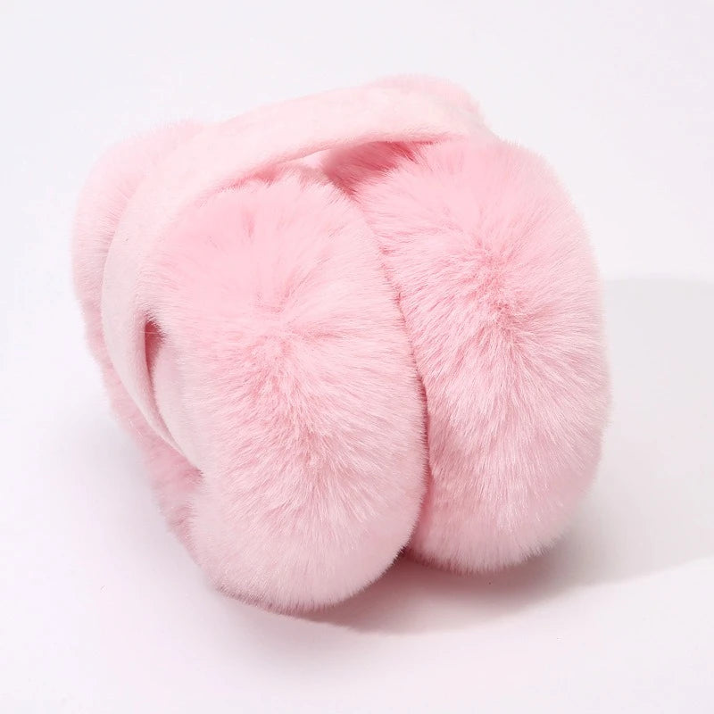 Foldable Plush Winter Earmuffs for Women Soft Warm Ear Covers Fashion Ear Warmers Cold Protection Ear Muffs for Students Outdoor Quake
