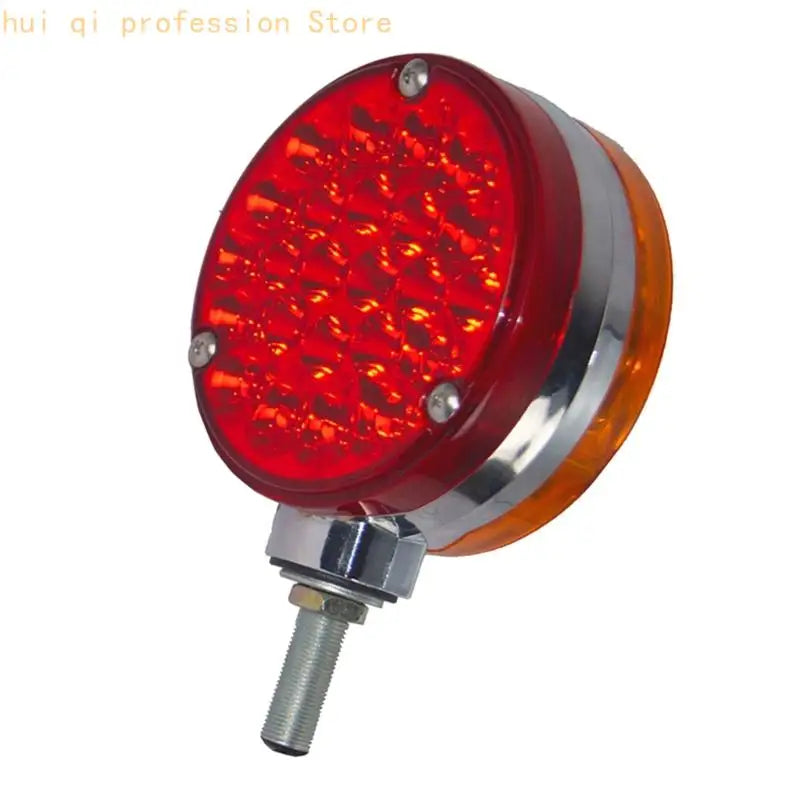Red Round LED Visibility Fog Light with Two Sided Lens, Mounting Post for Car Motorcycle Bumper Lighting H8WE Quake
