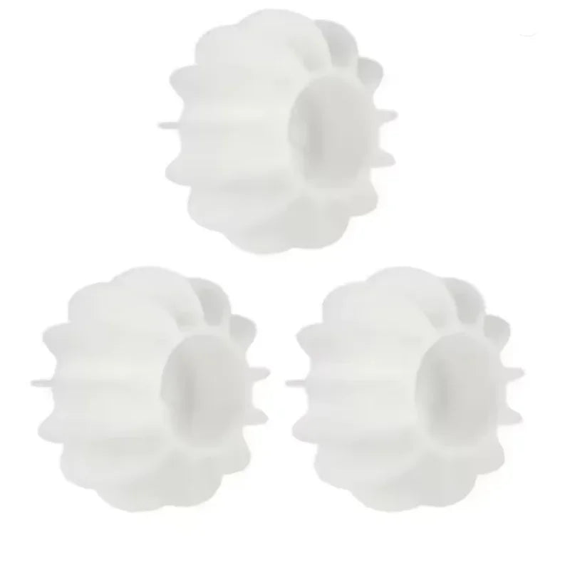 Silicone Laundry Ball Reusable Clothes Hair Cleaning Tool Pet Hair Remover Washing Machine Cat Hair Catcher Laundry Ball Quake White 3pcs