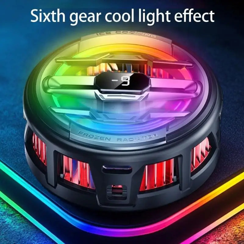 Semiconductor Heat Sink Phone Cooling Fan with Light Temperature Display Cooling Heatsink 4 Gear Adjustable K1KF Quake
