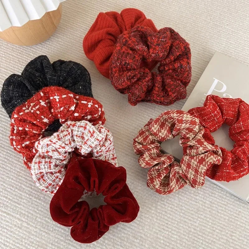 New Red Hairbands Headband Rope Christmas Hairband Woman Girls Fashion Sweet Hair Ties Rubber Band Female Party Hair Accessories Quake