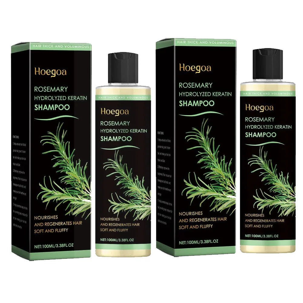 Hoegoa Rosemary Hair Shampoo Volumizing and Thickening Strengthening and Oil Control Nourishes and Repairs Hair Oil Adds Volume Quake 2pcs 100ml