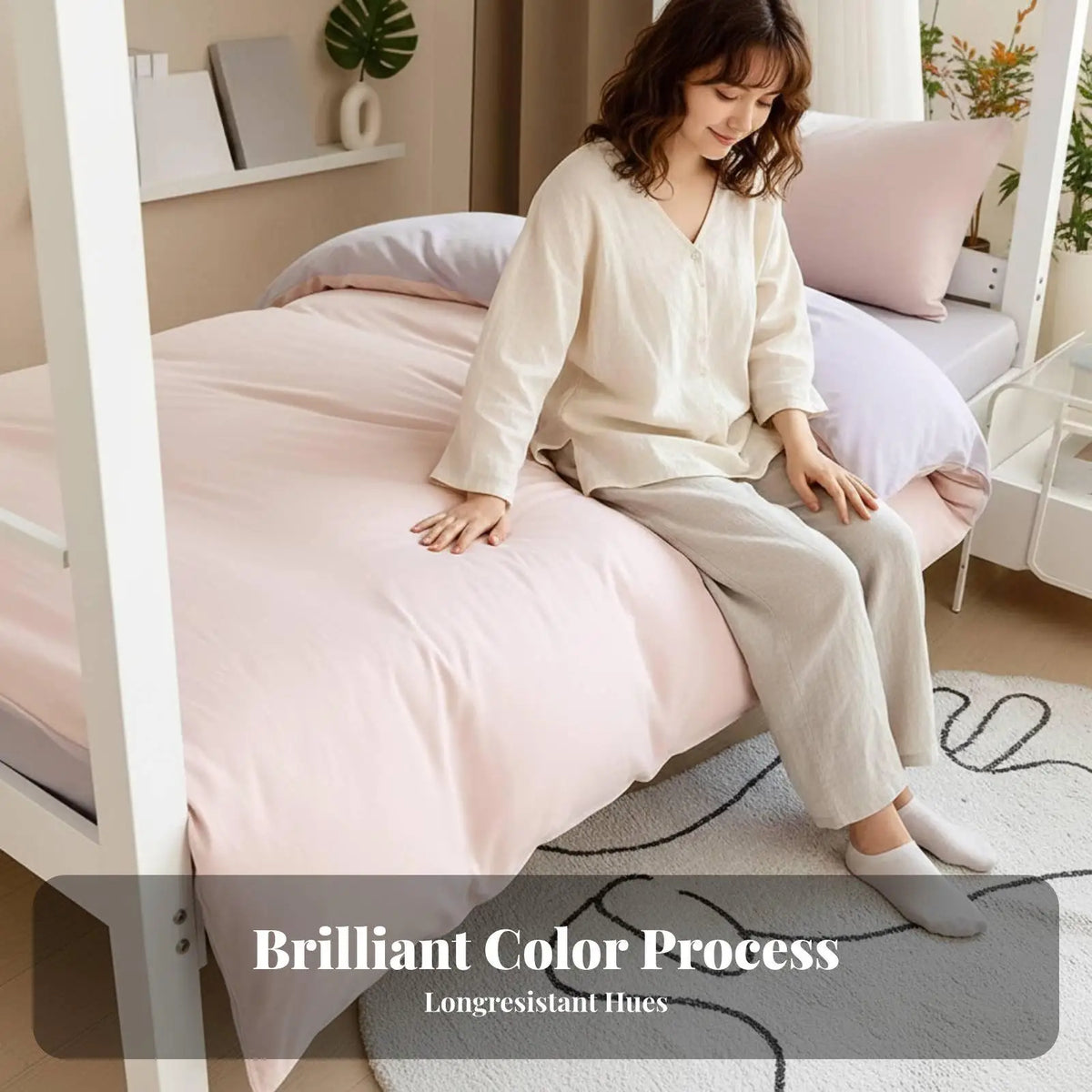 Cotton Bed in a Bag Single Size 6 Piece Duvet Set with Comforter Insert and Mattress Pad for Dorm Room Quake
