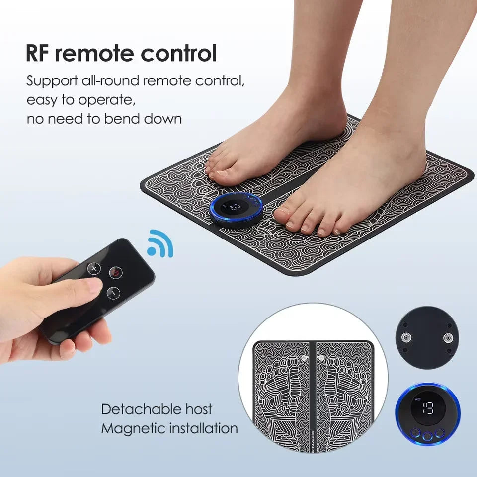 Foot Massager Stimulation Pad Electric Foot Massage With Remote 8 Mode 19 Levels of Strength Lightweight Relieve Foot Pressure Quake