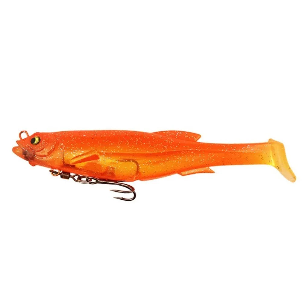With Salwater Freshwater Hook Soft Fishing Lures 3D Eyes 9cm/9g 12.5cm/21g Artificial Swimbait T Tail Silicone Quake 9cm-9g-1