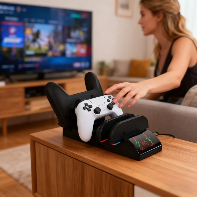 Universal Gaming Charging Dock for NS2PRO Supporting 4 5 Controllers With Individual Power Indicators K1KF Quake China Mainland