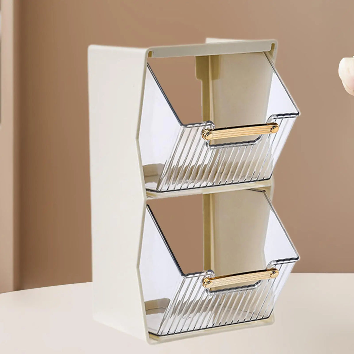 Tea Bag Organizer Large-capacity Versatile Space-saving 2 Layer Detachable Display Box Makeup Organizer for Pantry Lipstick Home Quake