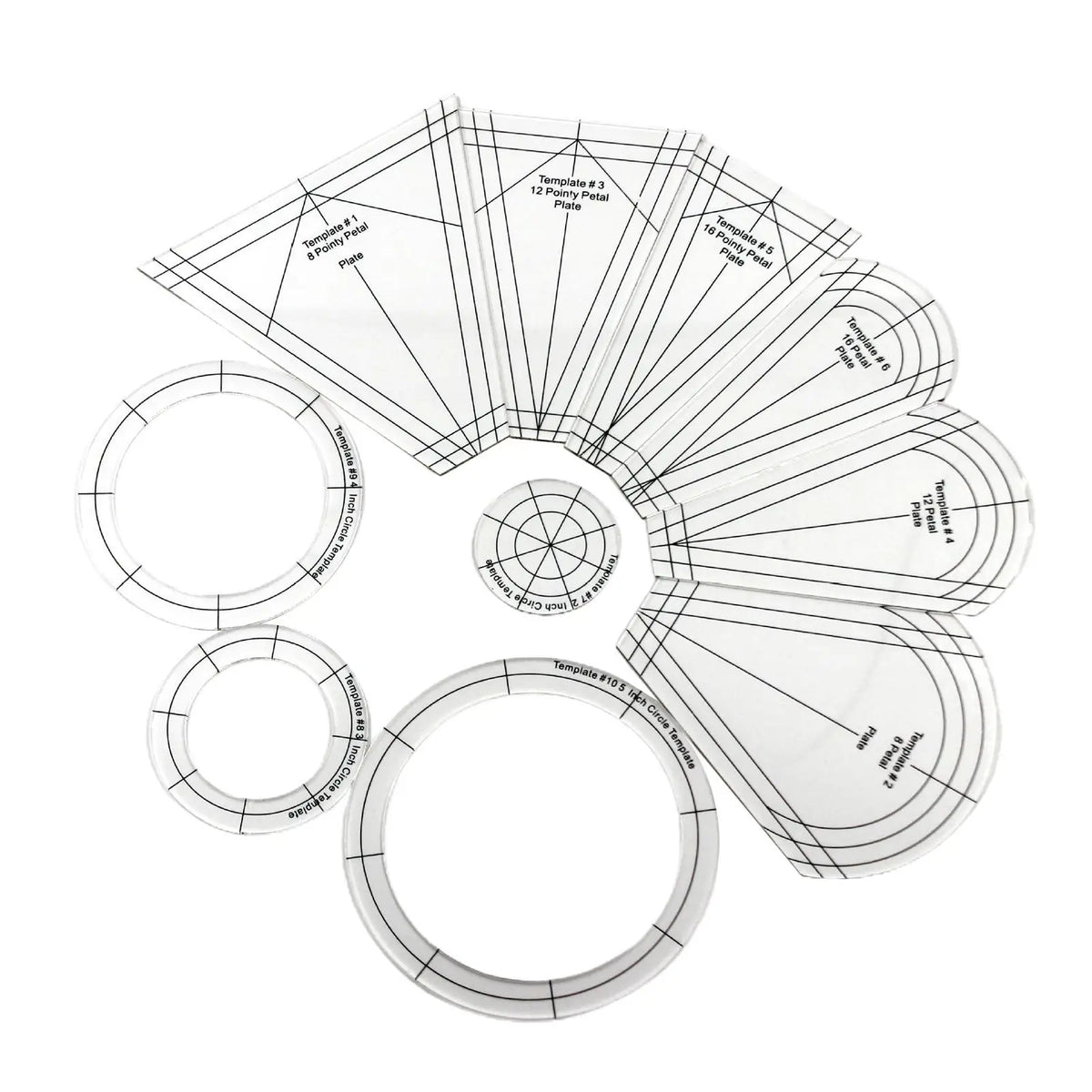 Patchwork Quilting Ruler Set Acrylic Templates Sewing Template Kit Quilt Ruler for Quilting Supplies and Accessories Quake