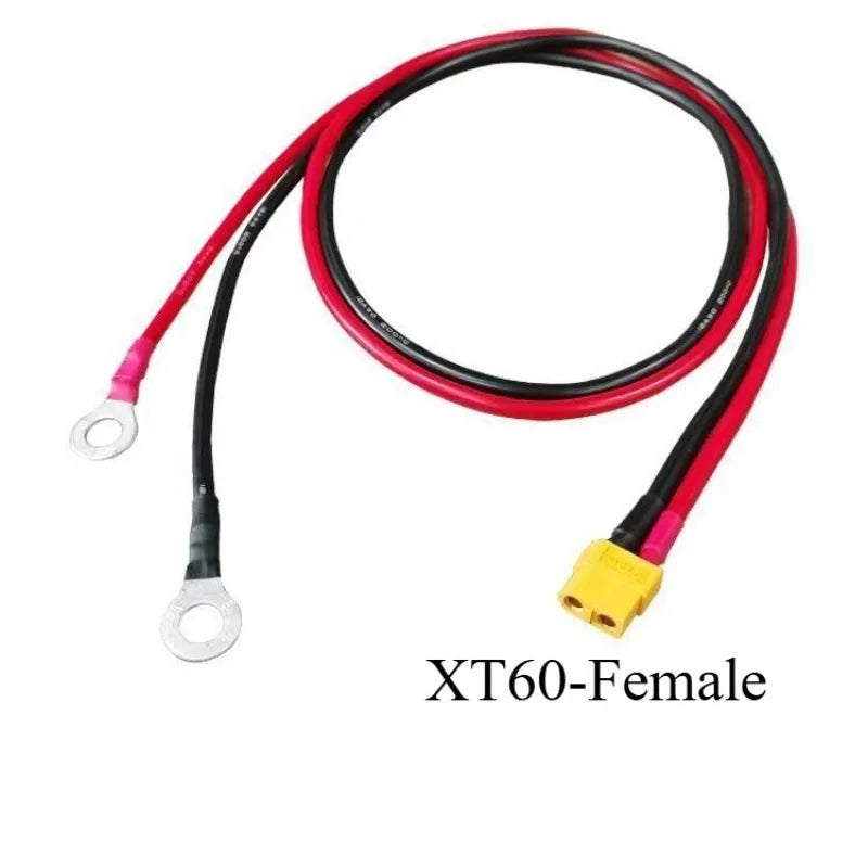 10AWG XT60 Connector Cable Male/Female to M6/8/10 Ring Lug Terminal Adapter Wire for Drone RC Battery Charger Power Connection Quake