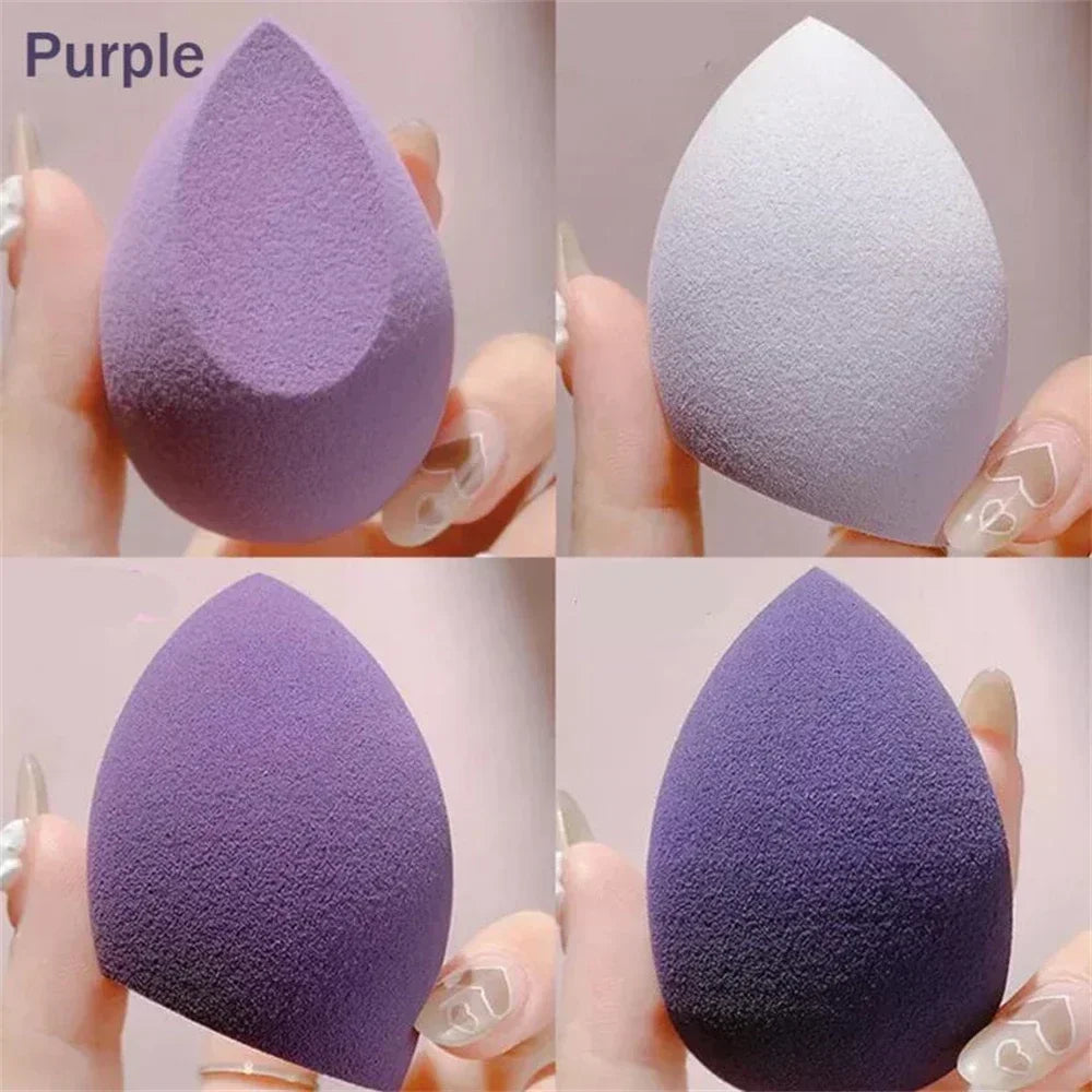 vvocci 4Pcs Beauty Makeup Sponge Set - Soft Cosmetic Blender Puffs for Liquid Foundation, Powder & Cream, Reusable Face Tools Quake M81 Purple no box