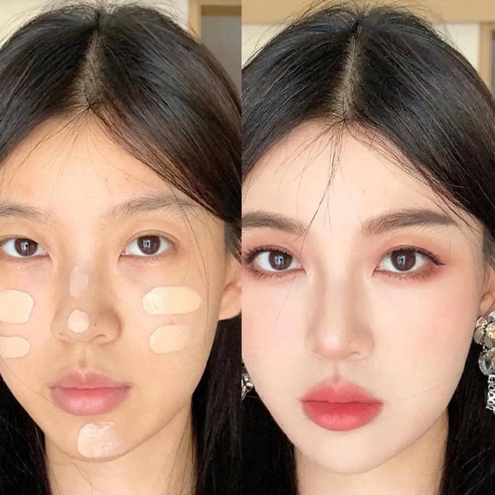 Natural Foundation Primer & Concealer - Waterproof Longwear Full Coverage Liquid Makeup Foundation Hydrating Blend, Moisturizing Quake