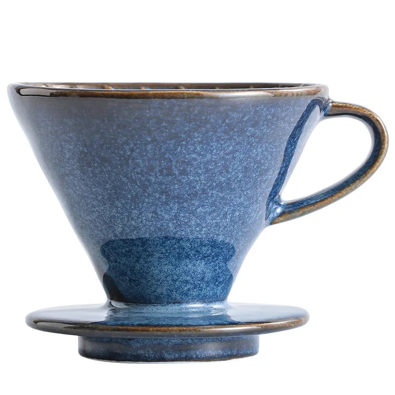 YWDL Ceramic Coffee Filter Cup Reusable Filters Coffee Maker V Style Funnel Dripper Filter Cup Coffee Accessories Quake