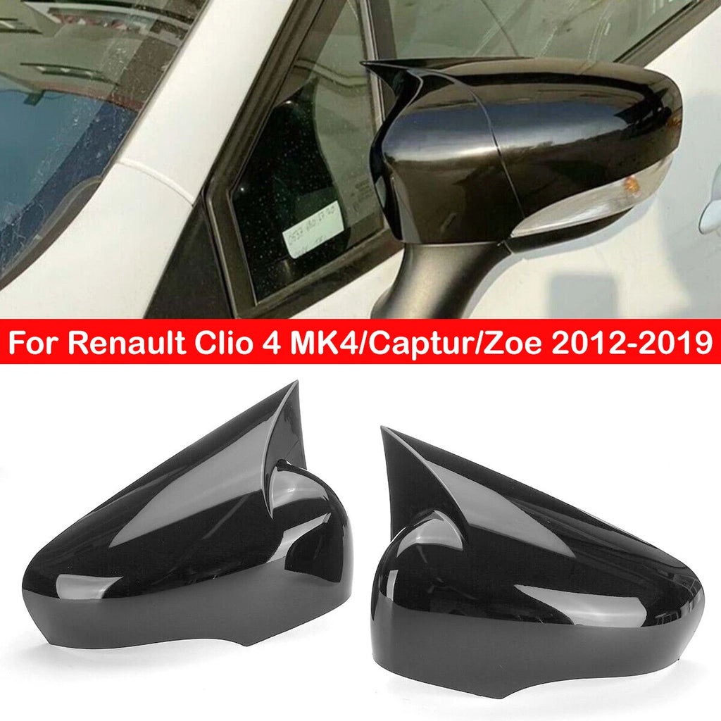 For Renault Clio 4 MK4/Captur/Zoe 2012-2019 Car Rearview Side Mirror Cover Wing Cap Sticker Exterior Door Case Trim Carbon Fiber Quake