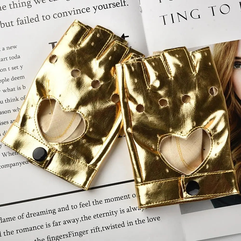 Cosplay Party Gloves Women Men Dance Mittens Ladys Driving Dress Cosplay Mittens PU Leather Gloves Five Finger Gloves Quake gold 2