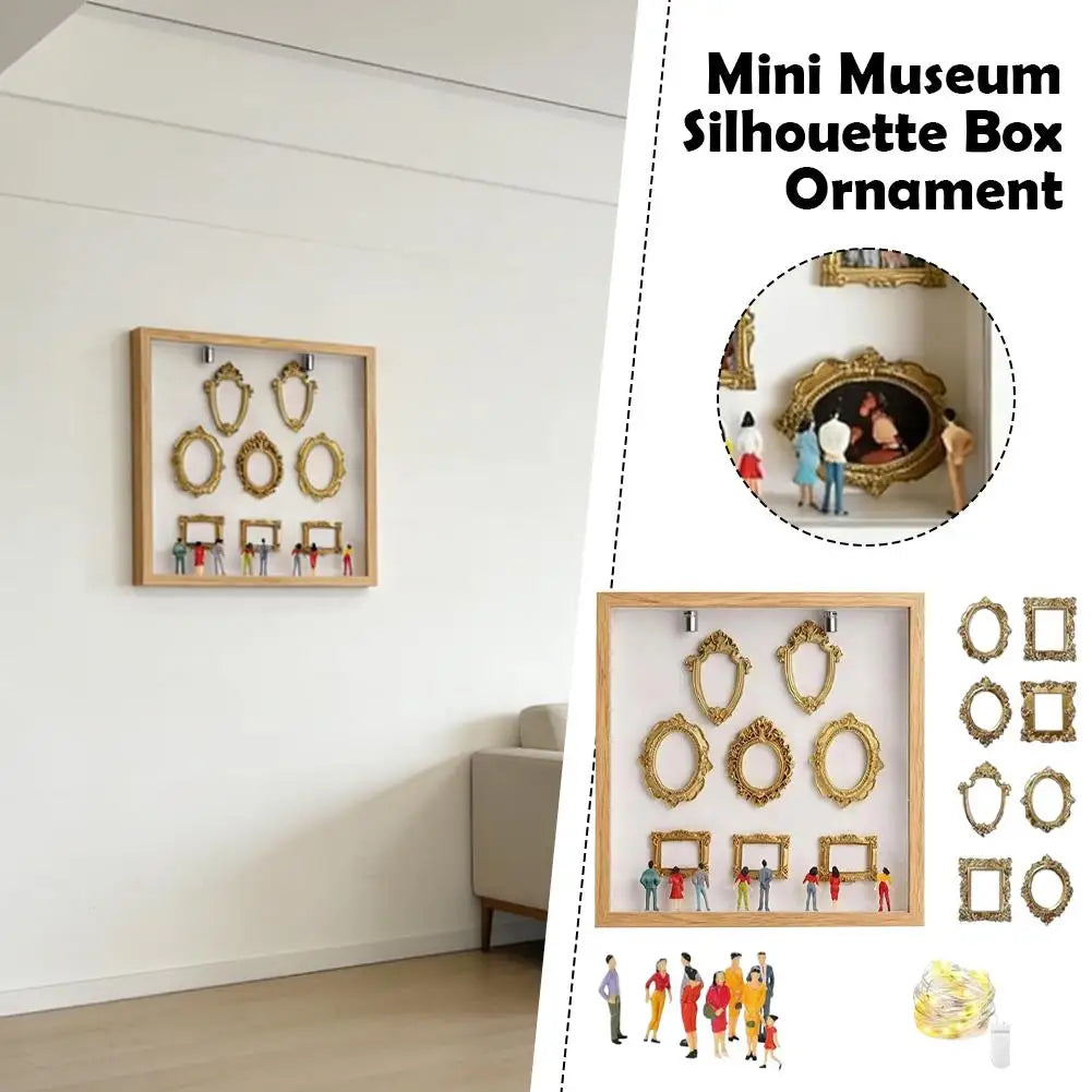 DIY Mini Museum Silhouette Box Miniature Museum Shaped Box Decorative Piece Gold Frames for Anniversary Wedding Gift Quake