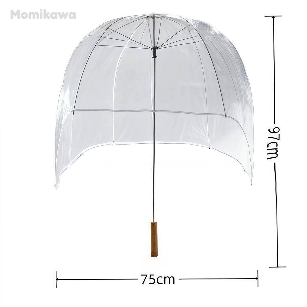 Long-Handled Helmet Umbrella Windproof Waterproof Transparent Fun Cap for Outdoor Weather Quake