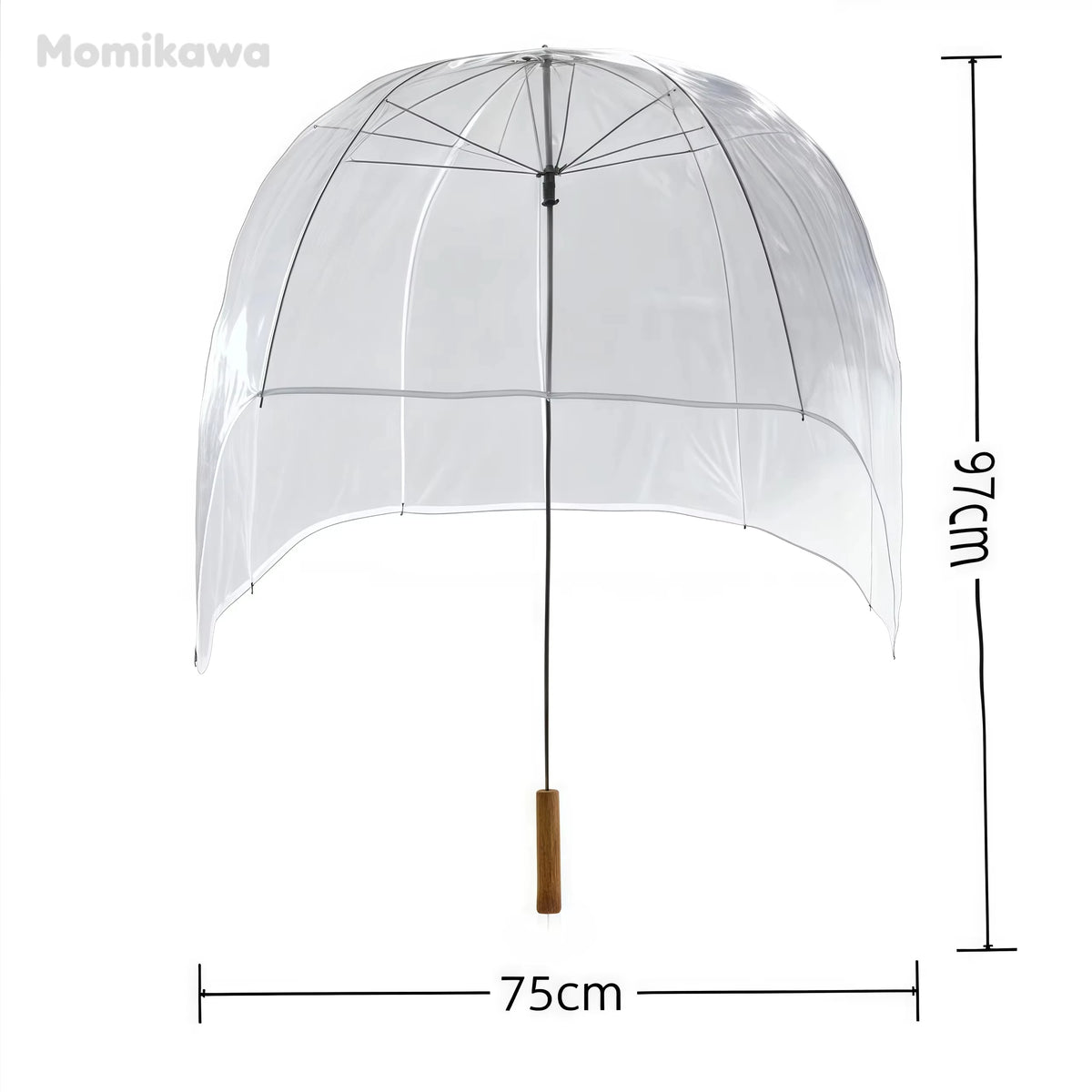 Long-Handled Helmet Umbrella Windproof Waterproof Transparent Fun Cap for Outdoor Weather Quake