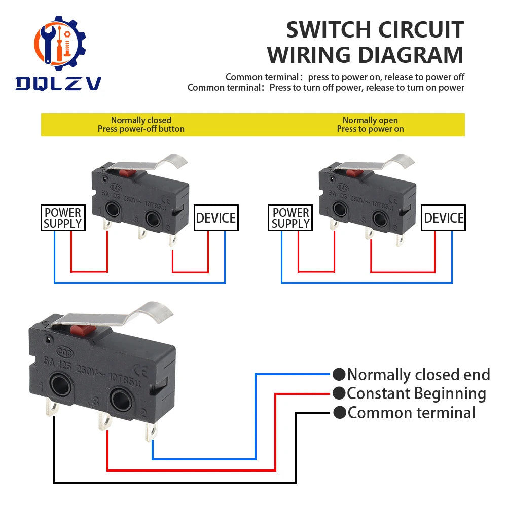 5A 125V250V KW12 Travel Limit Switch KW11-3Z-2 With Handle 16mm Contact Button Micro switch KW12-N 2Pin/3Pin KW12-A NO/NC Quake