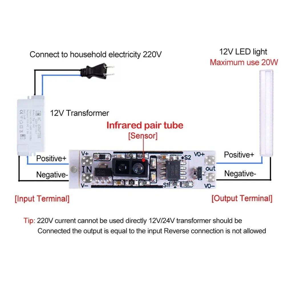 Touch Switch Capacitive Module 5V-24V 3A LED Dimming Control Lamps Active Components Short Distance Scan Sweep Hand Sensor Quake