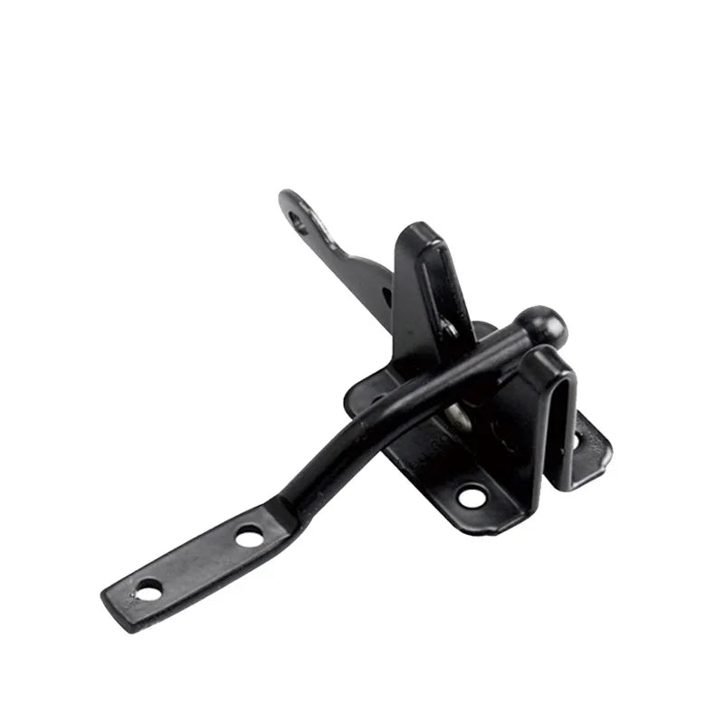 Self Locking Gate Latch Automatic Gravity Lever Fence Gate Lock for Wood Fence Gate Door Latches Steel Black Quake