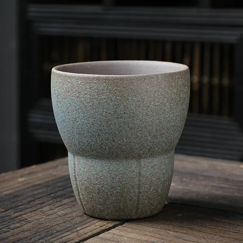 Master's Cup Japanese Retro Rough Pottery Kung Fu Tea Set Personal Ceramic Water Cup Quake Mug-170ML 4 51-100ml