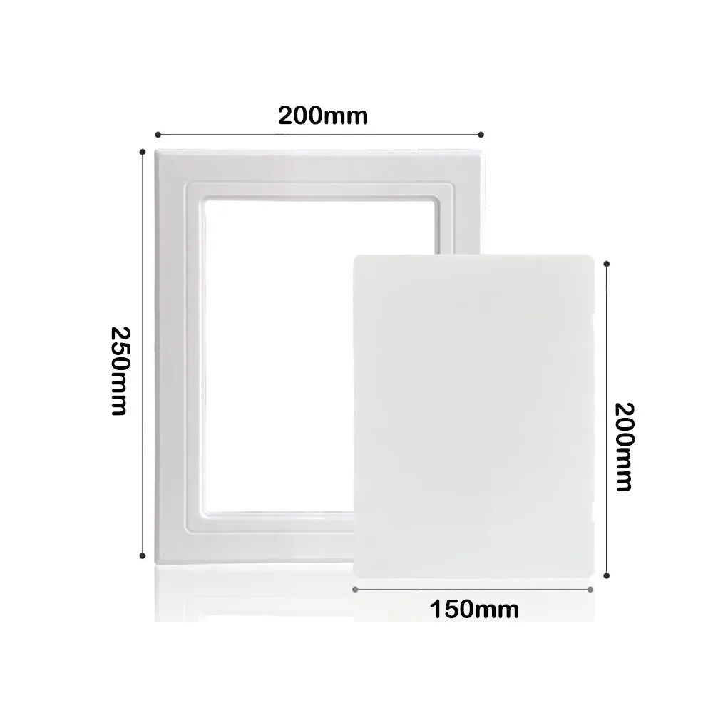 Self-adhesive Access Panel Door Plastic Removable Opening Flap Cover Plate White Hinged Access Hatch Doors Wall Ceiling Quake 200x250mm