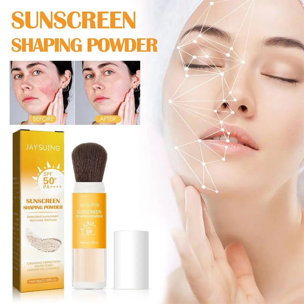 SPF 50 Sunscreen Loose Powder - Waterproof Mineral Sunblock Setting Powder for Face, Oil Control & Matte Finish, Invisible Pore Quake