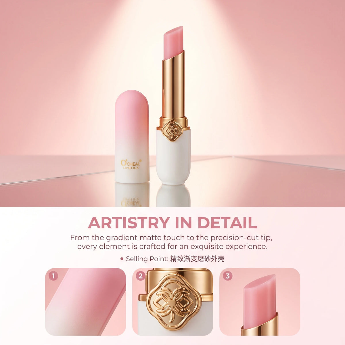 Twist Up Solid Lipstick Stick Moisturizing Pink Shine Glossy Long Lasting Smooth Lip Color Crayon Party Festival Daily Makeup Quake