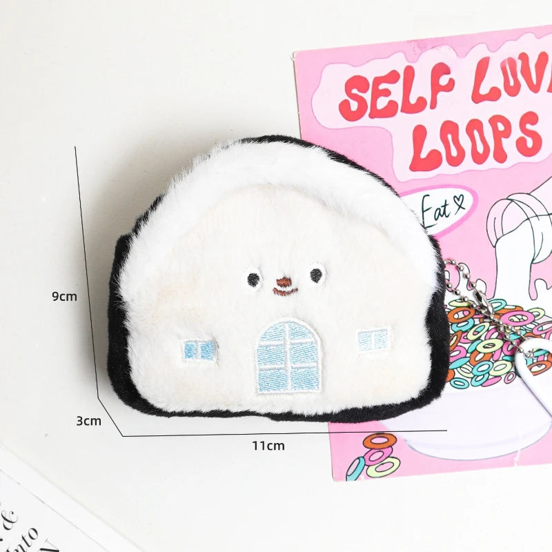 1pc Creative Small House Zero Wallet Headphones Data Cable Storage Bag Portable Sanitary Cotton Bag Girls' Backpack Pendant Quake