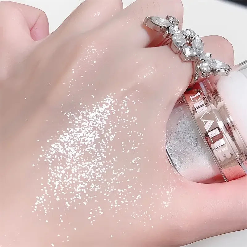 Sparkling Fairy Powder Highlighter -Shimmering Contour Blush for Brightening and Defining Your Features Create a Sparkling Look Quake
