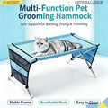Multi-Function Pet Grooming Hammock, Foldable Pet Bathing and Drying Station with Stable Frame, Breathable Mesh Rest Holder for Quake Default Title
