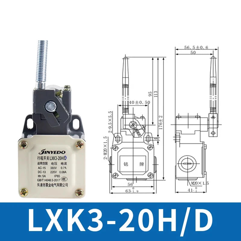 Travel Switch LXK3-20H/T/B/D/J/L Limit Switch Auto Reset Roller Rotary Arm Type Micro Switch Waterproof Quake