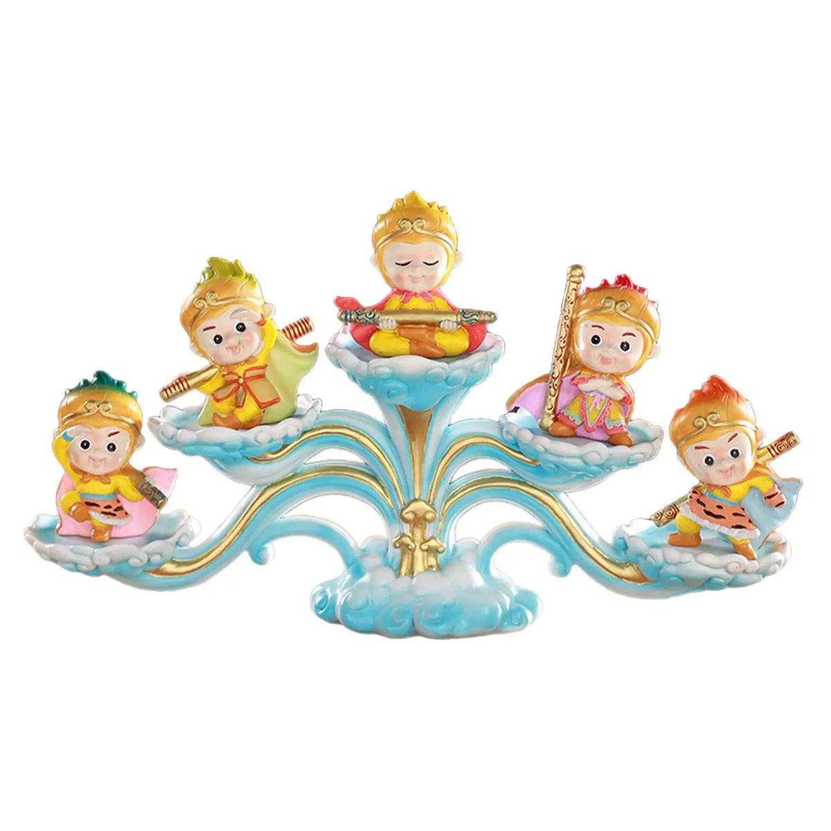 Wukong Figurine Cute Decorative Statue Tabletop Ornament Small Sculpture for Desk Cabinet Living Room Shelf Housewarming Gift Quake Horizontal Stand