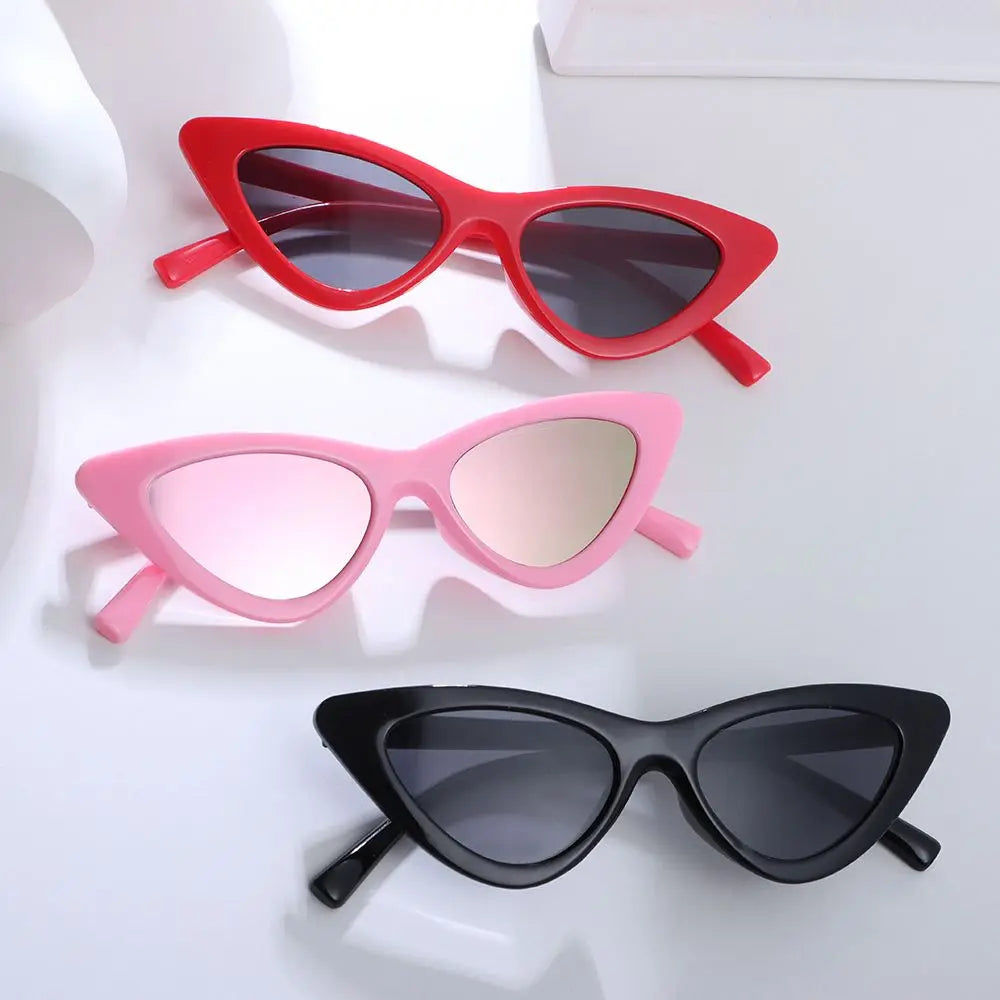 Fashion Candy Color Sunglasses Kids Aged 3-9 Years Trendy Retro Cat Eye Sun Glasses Boys Girls Non-Polarized Shades Party Favor Quake