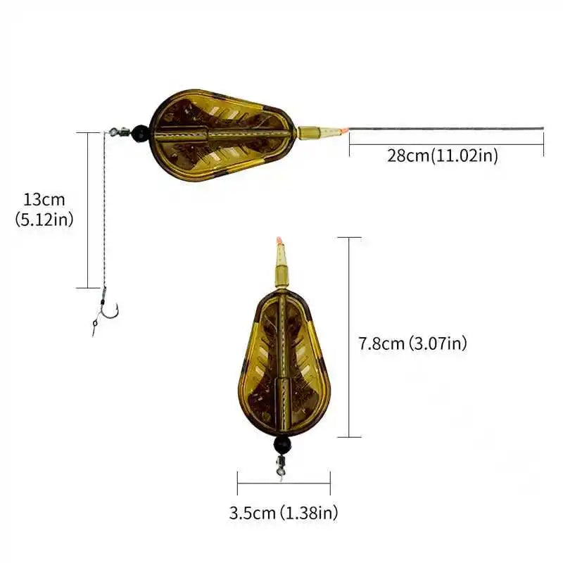 Carp Fishing Inline Method Feeder Rig Set - Pre-Assembled Heavy-Duty Weighted (30g-80g) with Inline Feeders for Freshwater/Saltw Quake