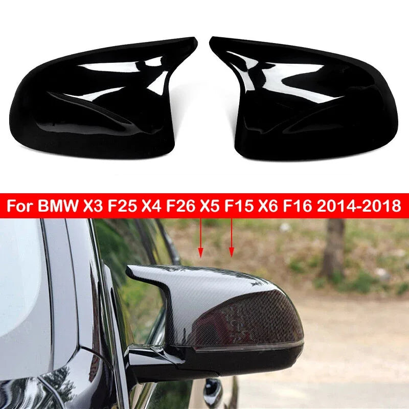 For BMW X3 F25 X4 F26 X5 F15 X6 F16 2014-2018 Car Replacement Rearview Side Mirror Cover Wing Cap Exterior Door Case Trim Carbon Quake