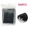 vvocci Disposable Microbrush Eyelash Extension Tools 500/1000pcs - Crystal Swab Lash Grafting & Removal Applicators Quake M94 500PCS Black