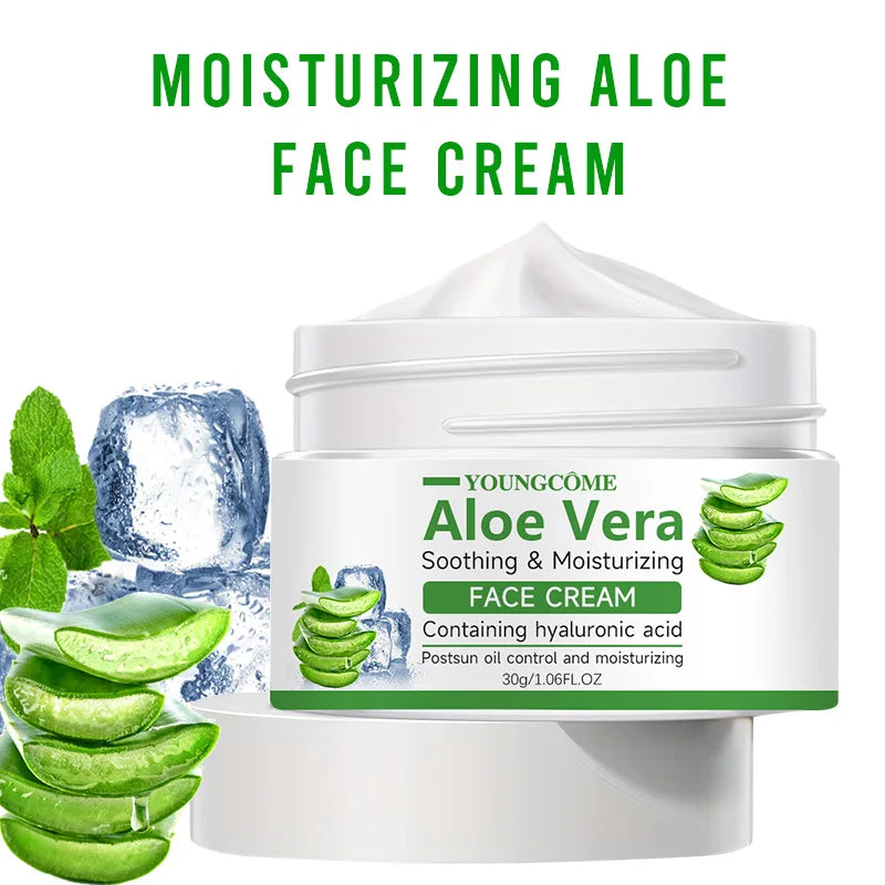 Aloe Vera Moisturizing face cream Facial Care essence Cream Repairs dry skin, protects skin,lubricates and tightens skin Quake