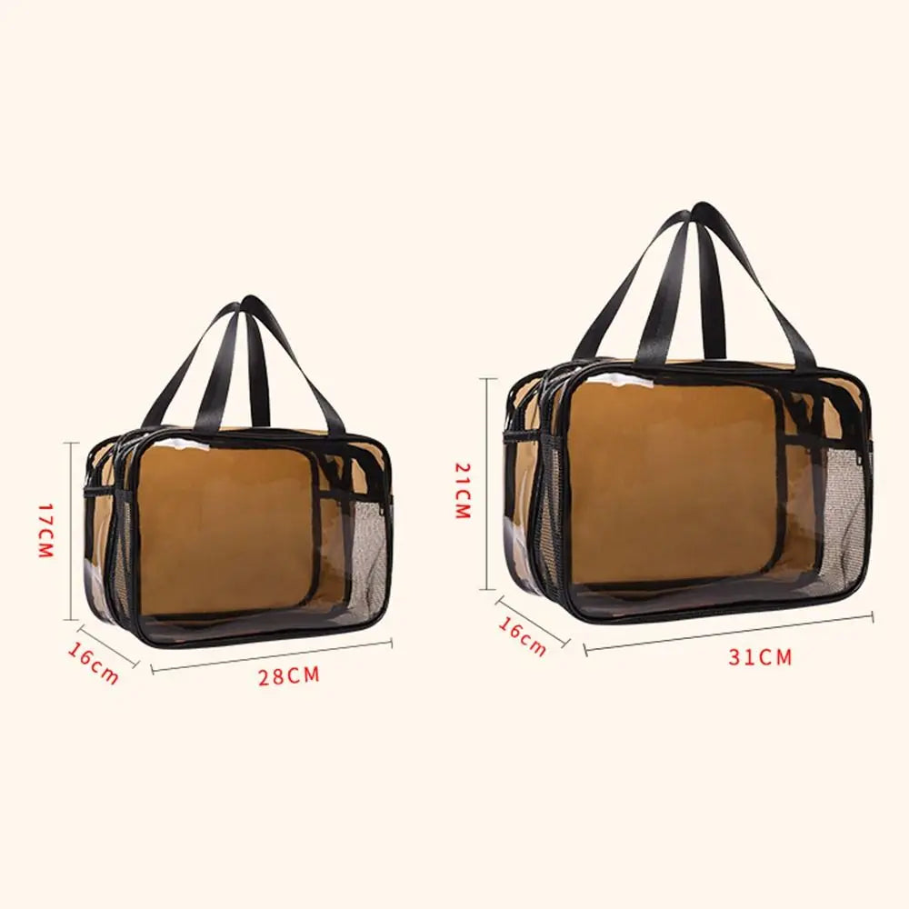 Multifunction Transparent Cosmetic Bag PVC Dry and Wet Separation Makeup Bag Waterproof Large Capacity Travel Toiletry Bag Quake