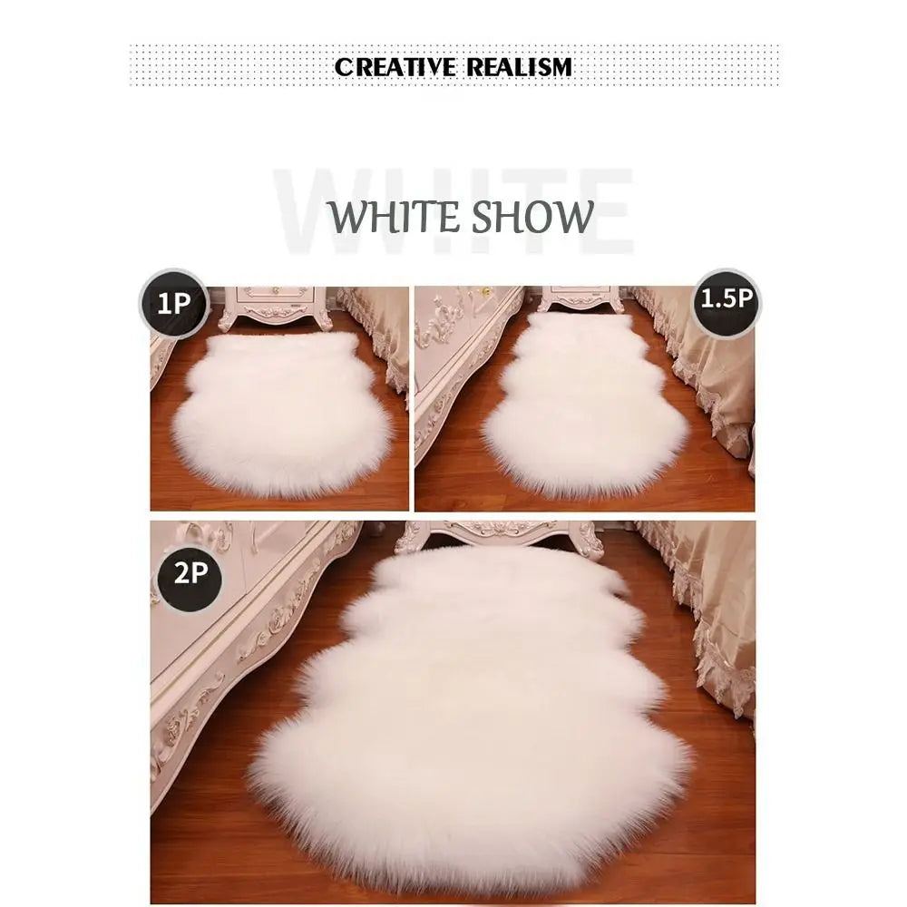 Soft Faux Fluffy Shaggy Rugs Artificial Sheepskin Long Hair Carpet Floor Wool Fluffy Soft Mat Home Decor Non Slip For Bedroom Quake