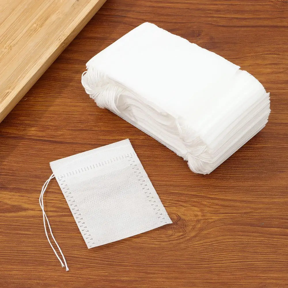 100 Pack Disposable Tea Bags Filter Bag Tea Bag Filter Paper Non-Woven Coffee Medicine Powder Filter Bag Quake