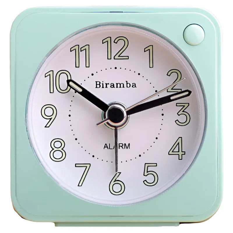 Japanese silent sweep second alarm clock creative bedside fashion with night light postgraduate entrance exam mini alarm clock Quake