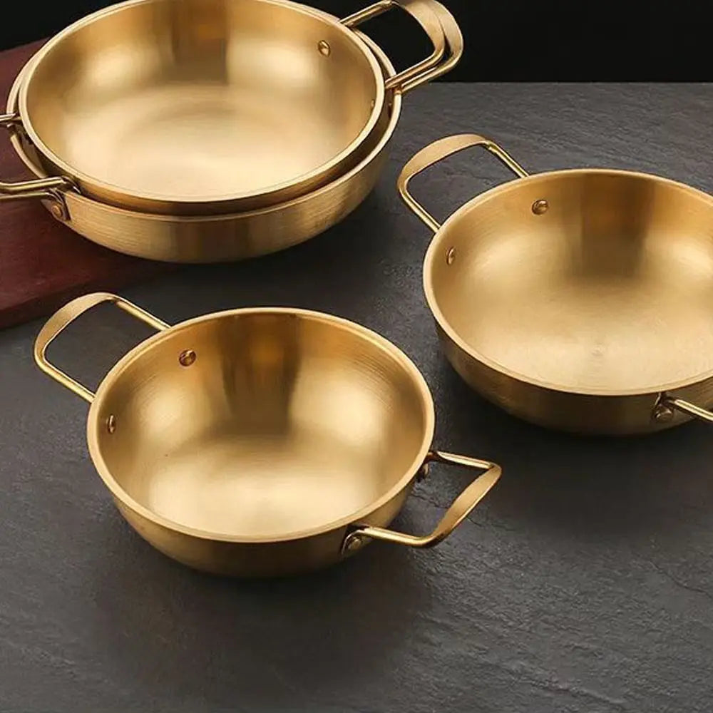Stainless Steel Seafood Rice Pot Home Cooking Paella Pan Picnic Snack Plates Cookware Saucepan Dry Pots with Handle for Kitchen Quake