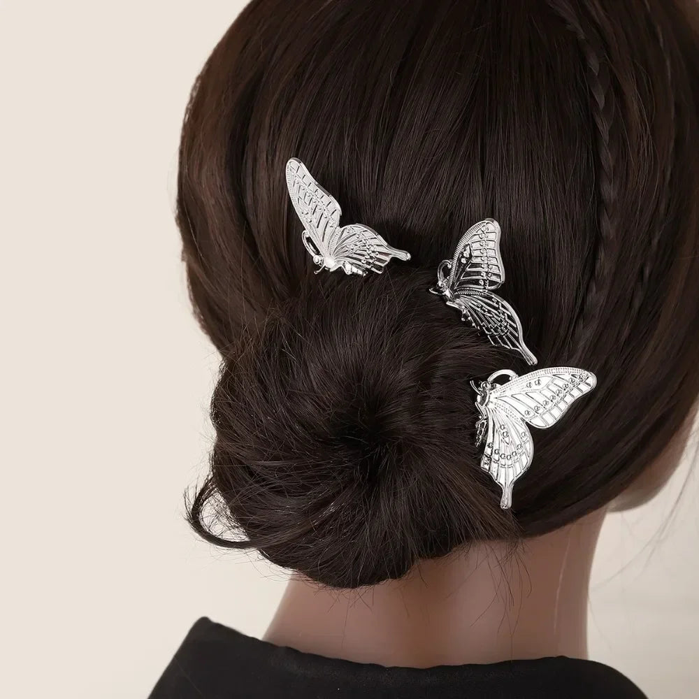 Girls Metal Butterfly Hair Combs Alloy Hair Clips for Women Hairgrips Hairpins Headwear Gifts Hair Accessories Gold Sliver Color Quake