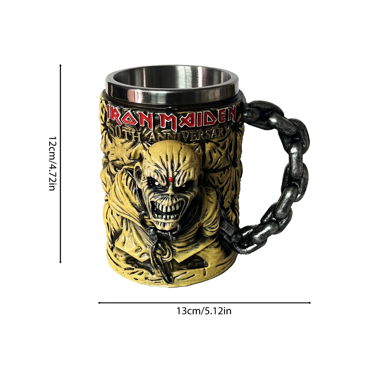 Iron Maiden 50th Anniversary Iron Maiden Coffee Cup Stainless Steel Mark Cup Decoration Quake Style-1 301-400ml